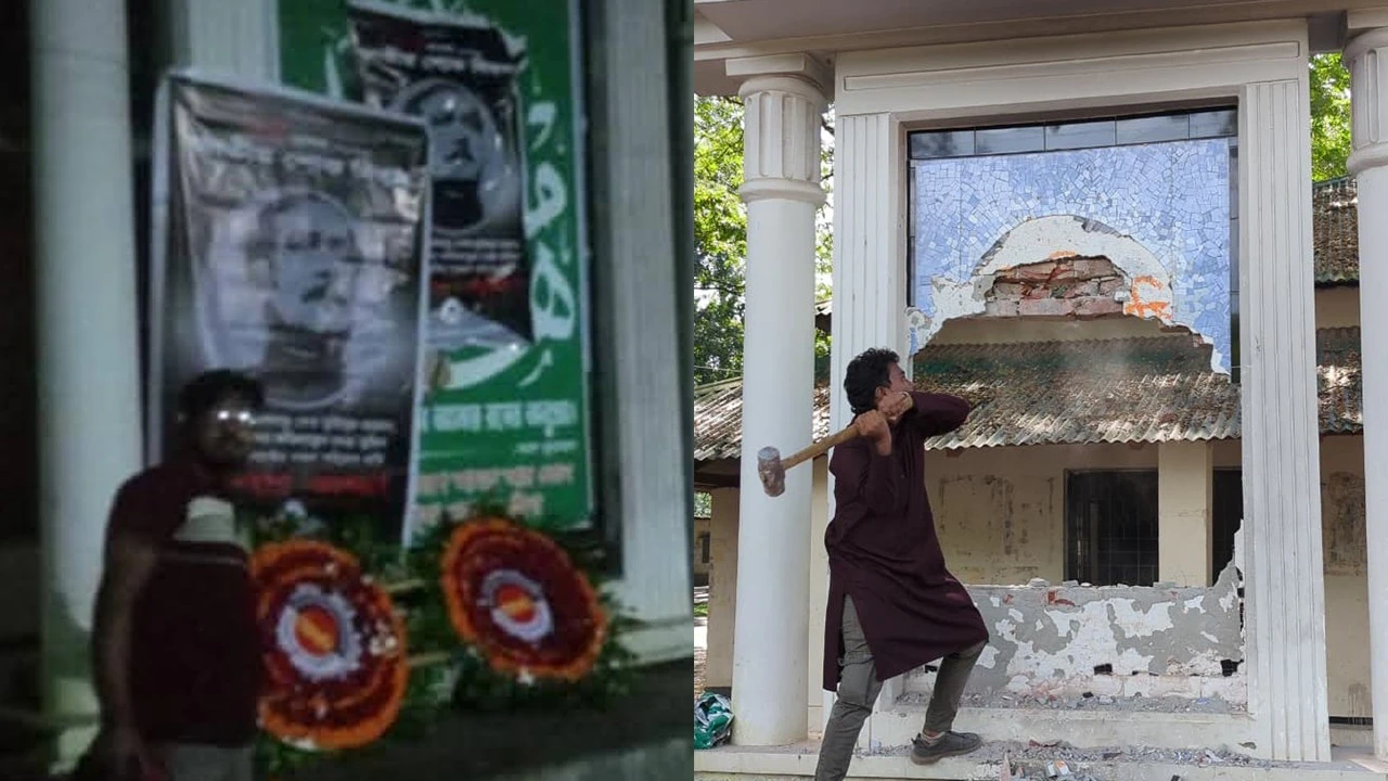 গভীর রাতে শেখ মুজিবের প্রতিকৃতিতে পুষ্পমাল্য, অতঃপর..